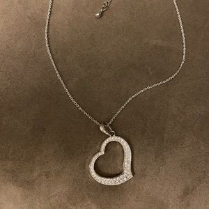 Sterling silver reversible heart necklace